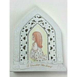 Precious Moments O Worship the Lord Scripture Plaque Vintage 90's #357731